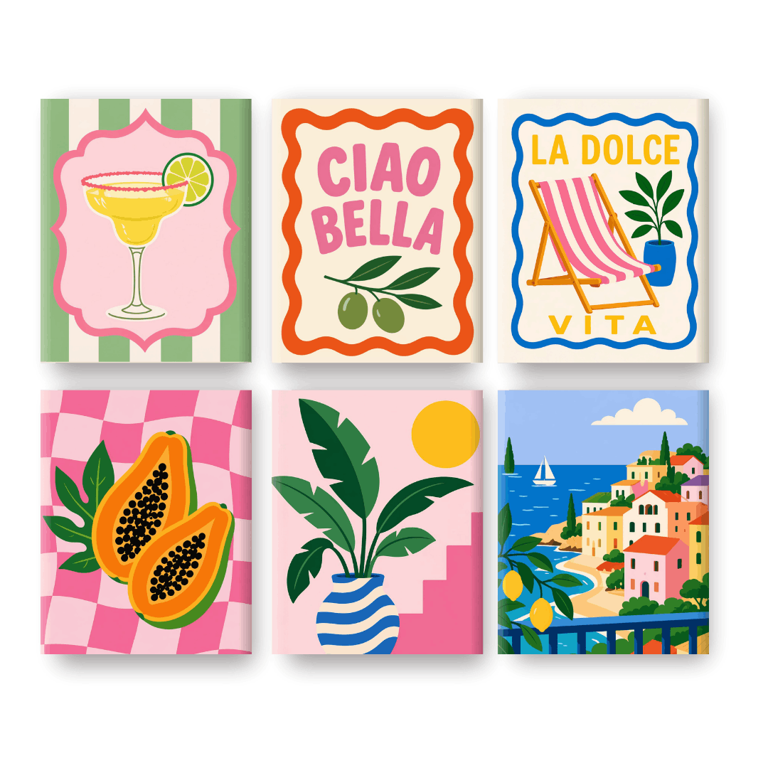 6 Mini Paintings - La Dolce Vita Moments Set