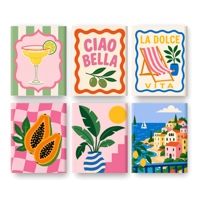 6 Mini Paintings - La Dolce Vita Moments Set