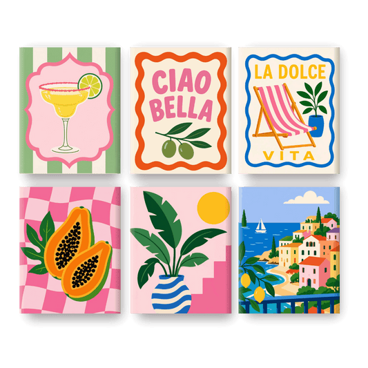 6 Mini Paintings - La Dolce Vita Moments Set