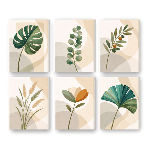 6 Mini Paintings - Botanical Set