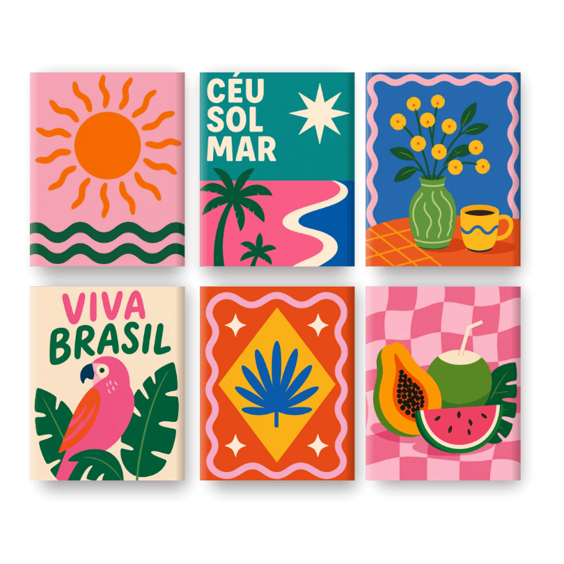 6 Mini Paintings - Viva Brasil Set