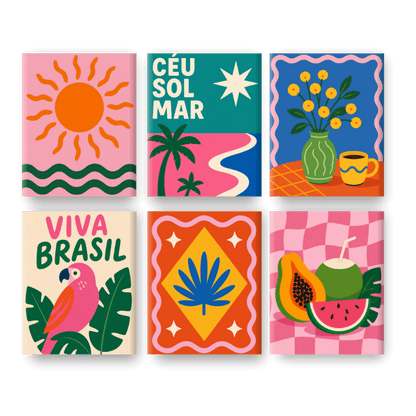 6 Mini Paintings - Viva Brasil Set