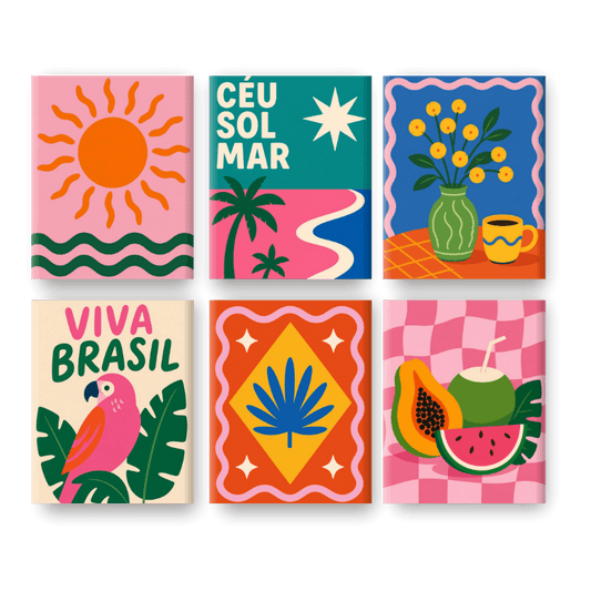 6 Mini Paintings - Viva Brasil Set