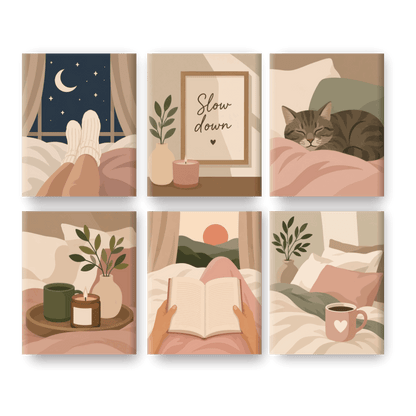 6 Mini Paintings -  Home Comfort Set