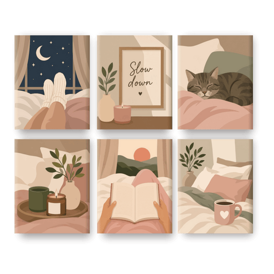 6 Mini Paintings -  Home Comfort Set