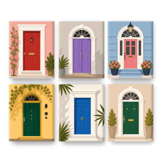 6 Mini Paintings - Doors Set