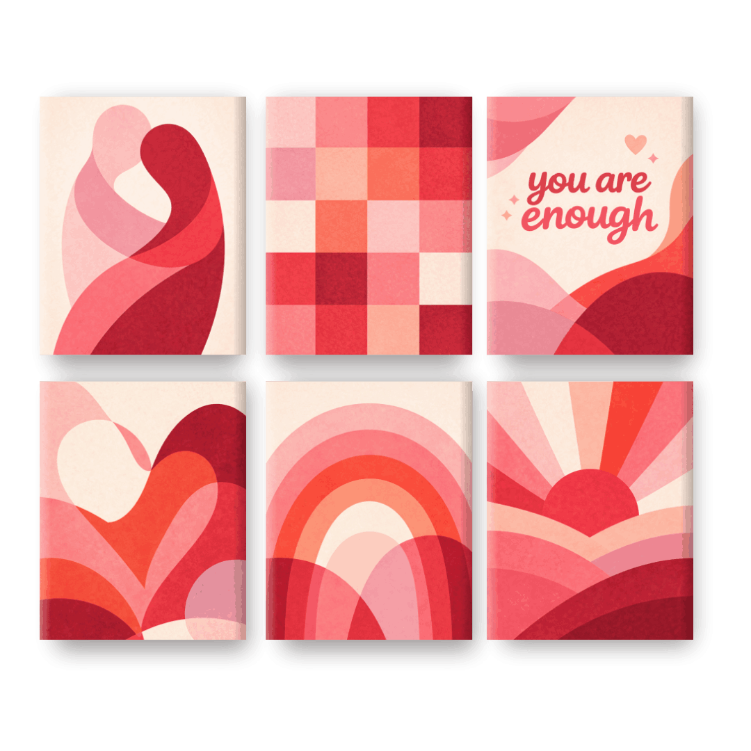 6 Mini Paintings - Sweet Love Set