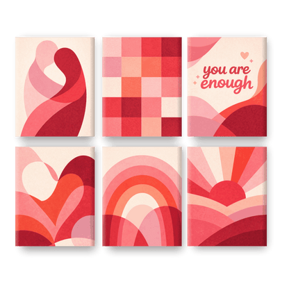 6 Mini Paintings - Sweet Love Set