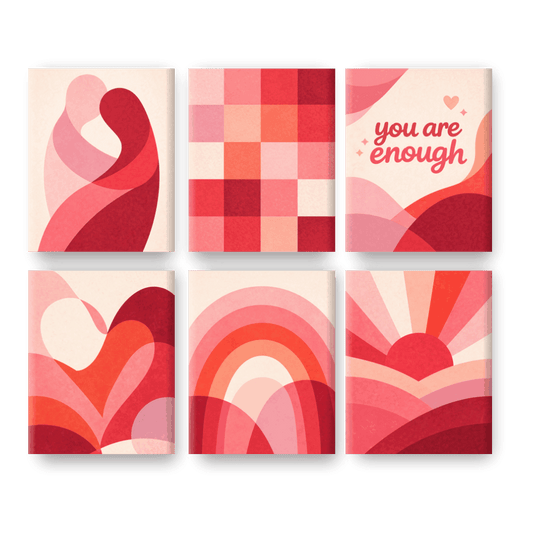 6 Mini Paintings - Sweet Love Set
