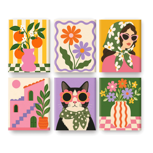 6 Mini Paintings - Daisy Girl Set