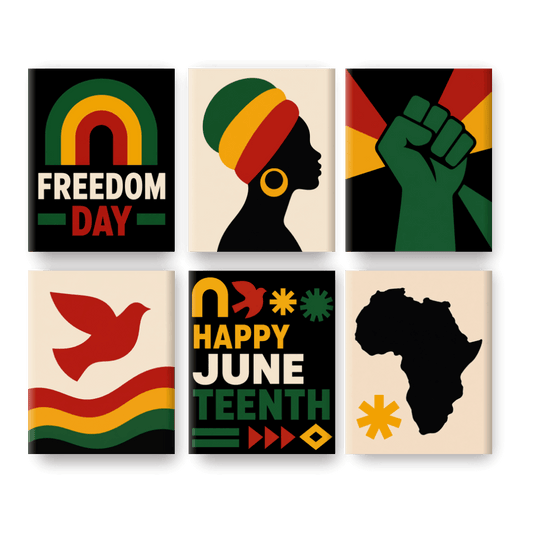 6 Mini Paintings - Happy Juneteenth Set