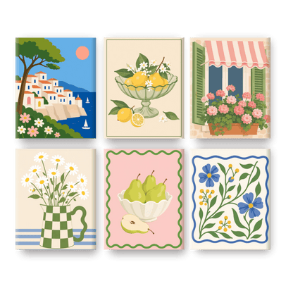 6 Mini Paintings - Springtime Charm Set