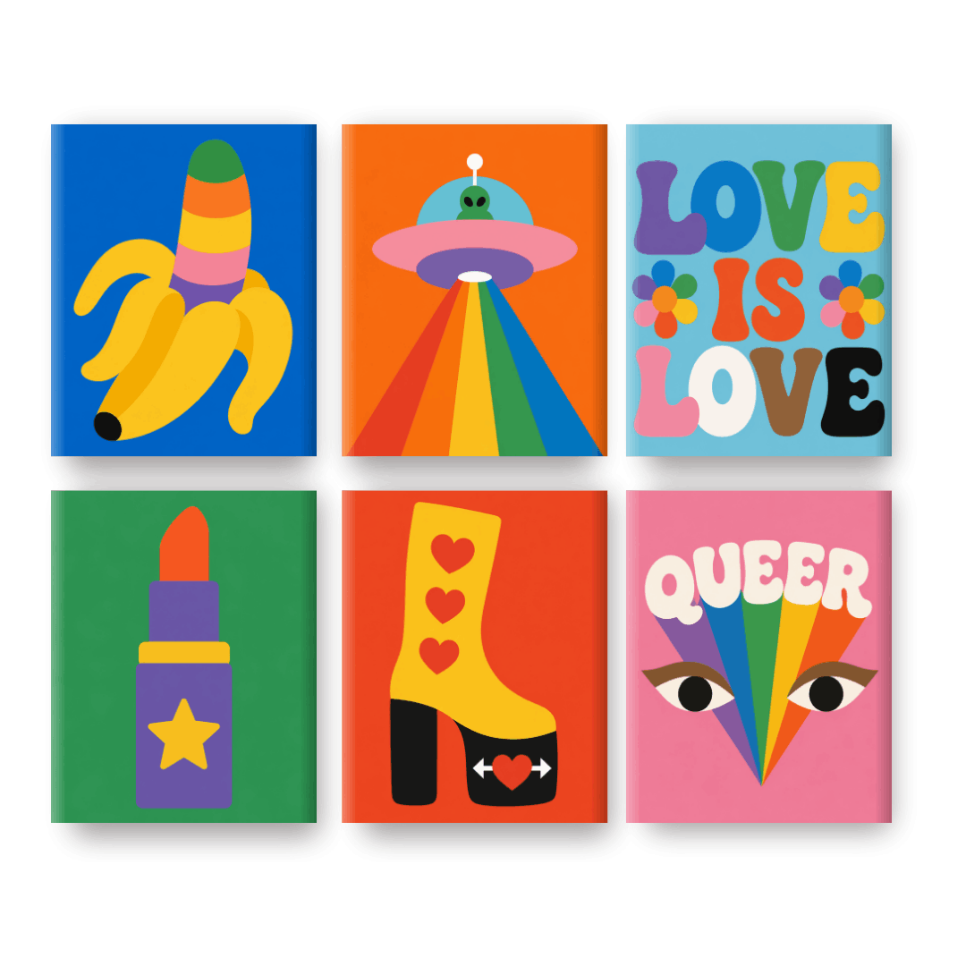 6 Mini Paintings - Pride Love Set