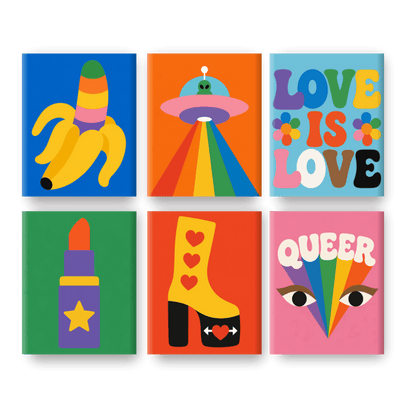 6 Mini Paintings - Pride Love Set