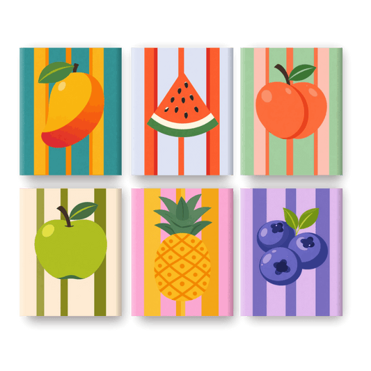 6 Mini Paintings - Gorgeous Fruit Set