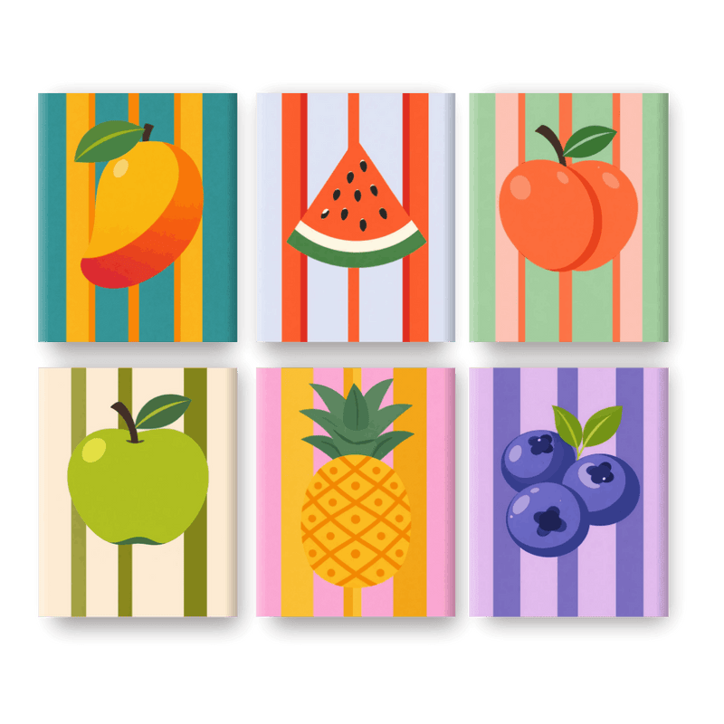 6 Mini Paintings - Gorgeous Fruit Set