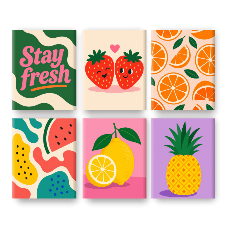 6 Mini Paintings - Citrus Splash Set