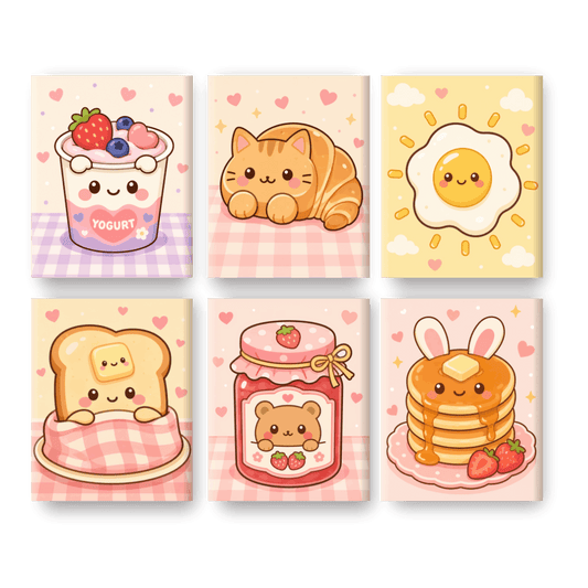 6 Mini Paintings - Kawaii Sweets Set