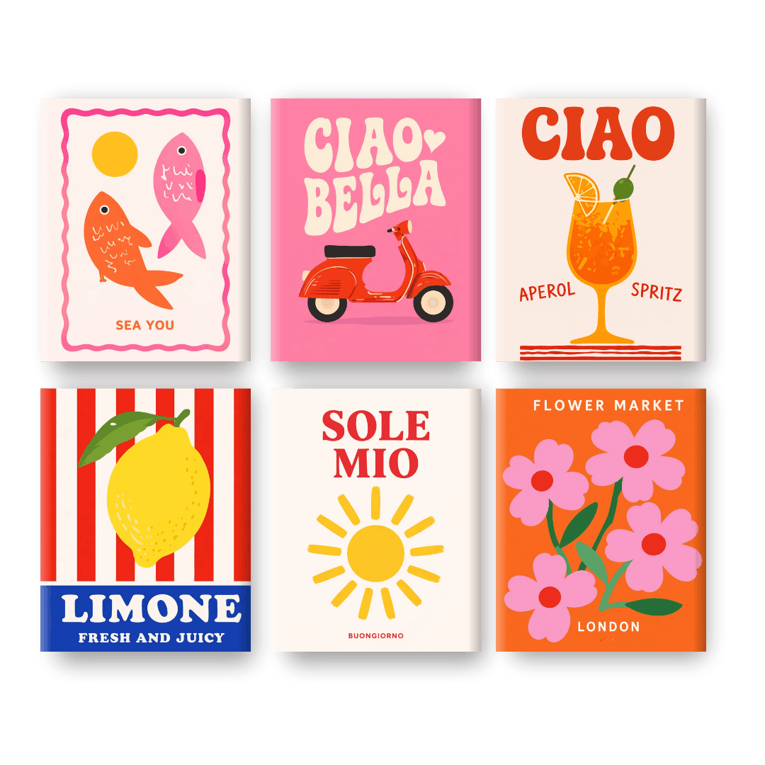 6 Mini Paintings - Ciao Bella Set