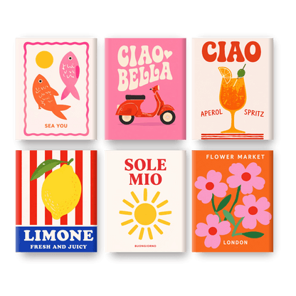 6 Mini Paintings - Ciao Bella Set