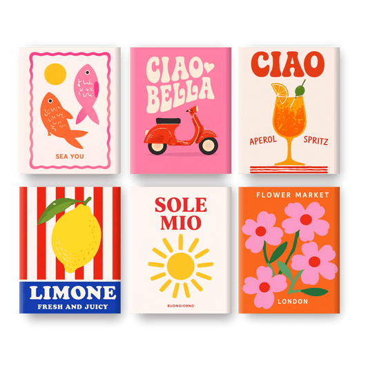 6 Mini Paintings - Ciao Bella Set