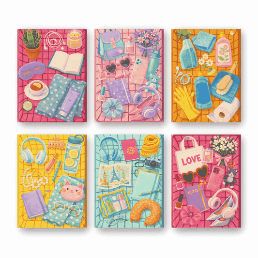 6 Mini Paintings - Colorful Essentials Set