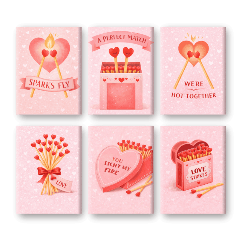 6 Mini Paintings - A Perfect Match Set