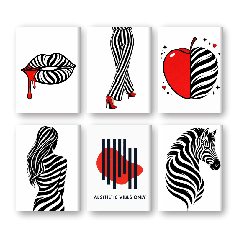 6 Mini Paintings - Aesthetic Vibes Set
