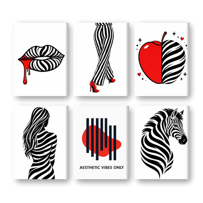 6 Mini Paintings - Aesthetic Vibes Set