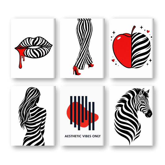 6 Mini Paintings - Aesthetic Vibes Set