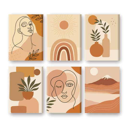 6 Mini Paintings - Boho Set