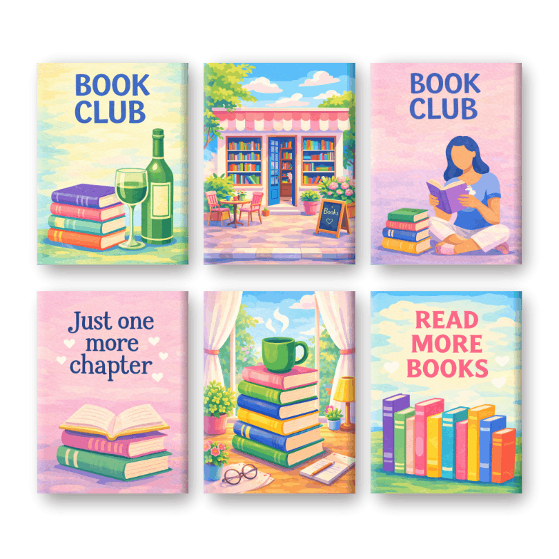 6 Mini Paintings - Book Club Set