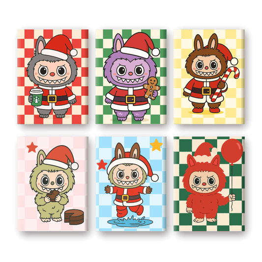6 Mini Paintings - Christmas Dolls Set