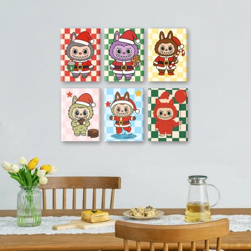 6 Mini Paintings - Christmas Dolls Set