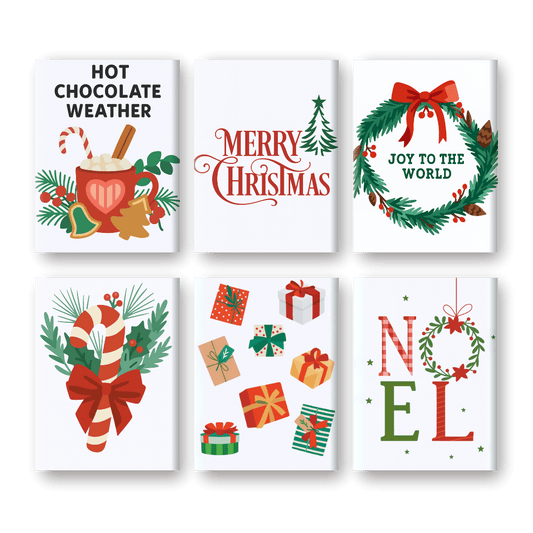 6 Mini Paintings - Christmas Holiday Set
