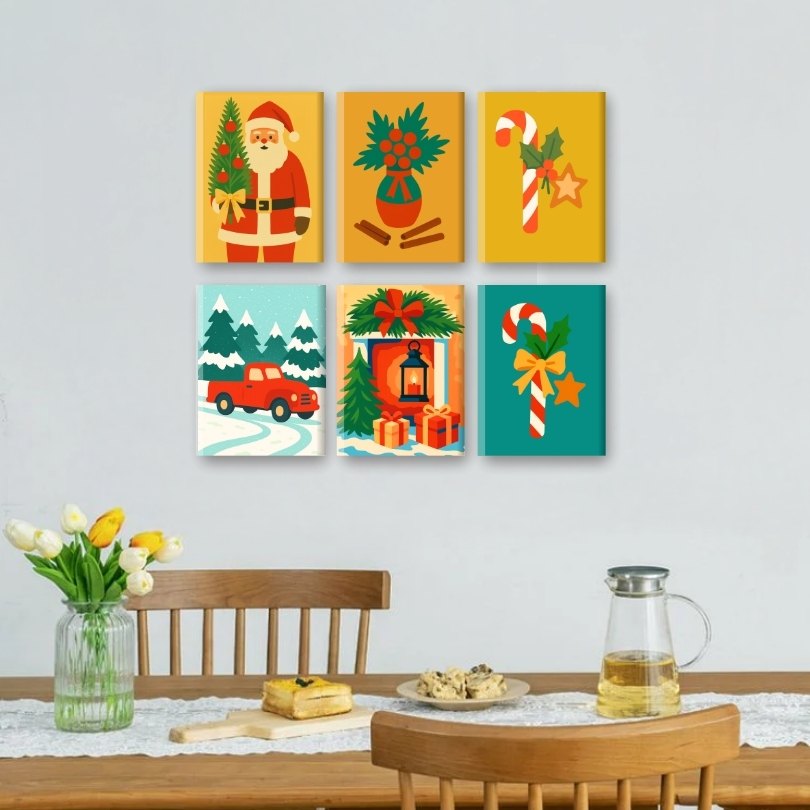 6 Mini Paintings | Christmas Joy Set