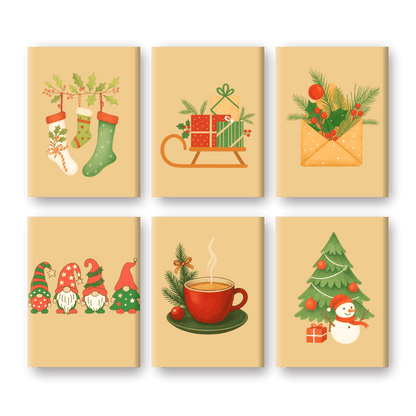 6 Mini Paintings | Christmas Warmth Set