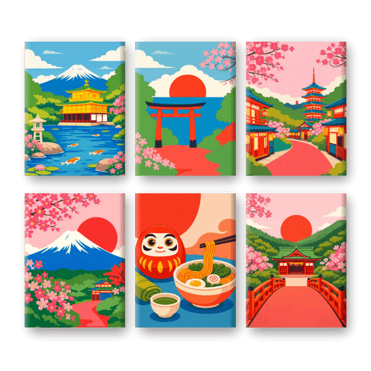 6 Mini Paintings - Classic Japan Set