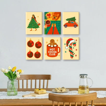 6 Mini Paintings | Cocoa & Christmas Set