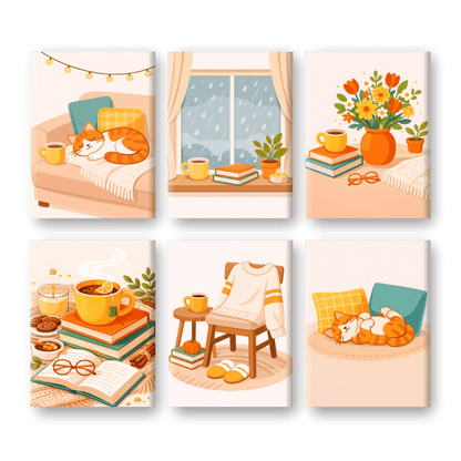 6 Mini Paintings - Coffee & Tea Moments Set