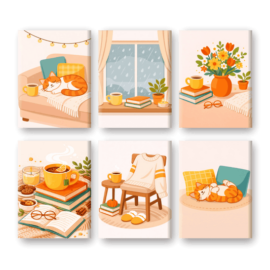 6 Mini Paintings - Coffee & Tea Moments Set