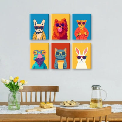 6 Mini Paintings | Cool Animals Set