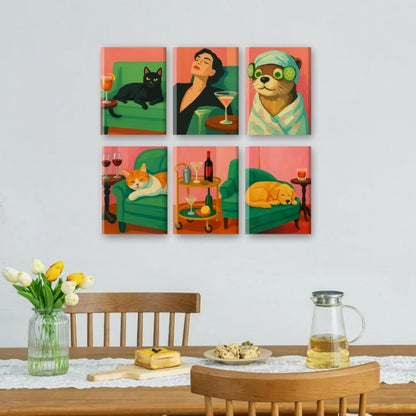 6 Mini Paintings - Cozy Vibes Set