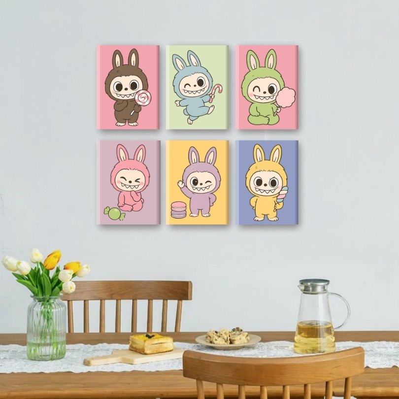 6 Mini Paintings - Cute Doll Set