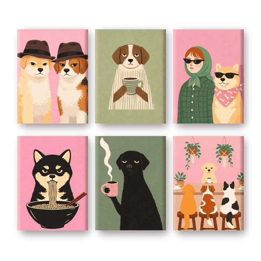 6 Mini Paintings - Dog Life Set