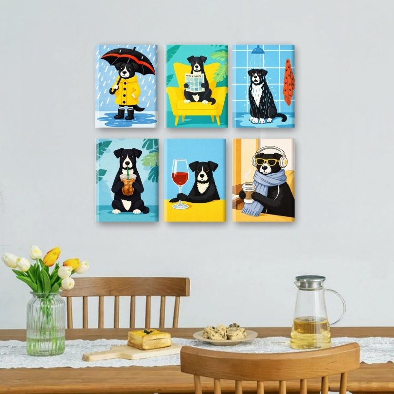 6 Mini Paintings - Dog Moments Set