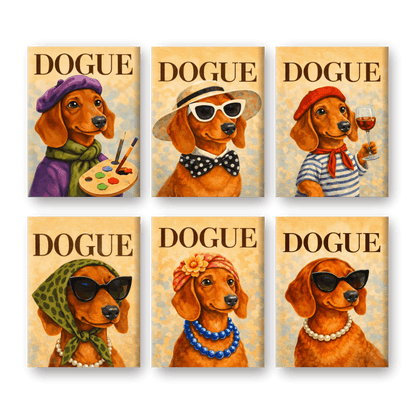 6 Mini Paintings - Dogue Set
