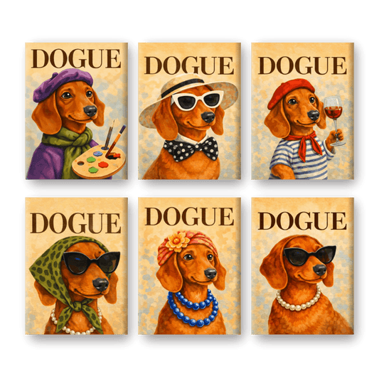 6 Mini Paintings - Dogue Set