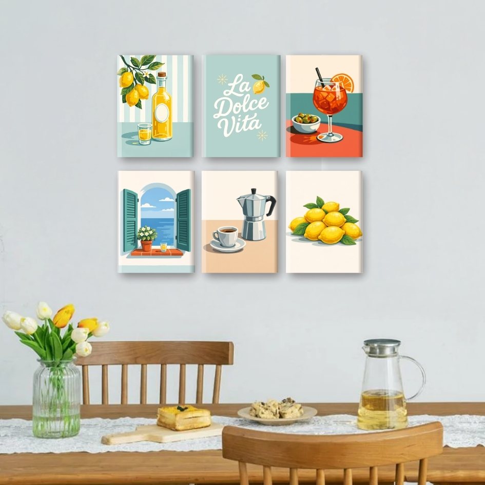 6 Mini Paintings - Dolce Vita Set