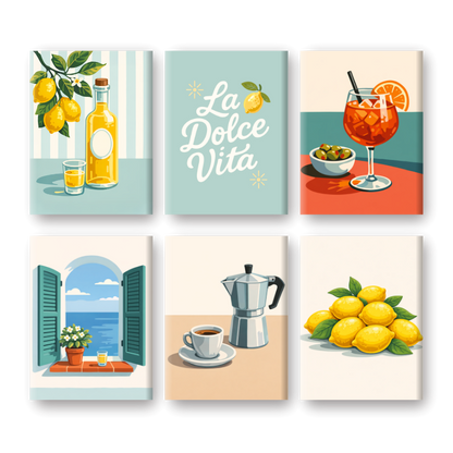 6 Mini Paintings - Dolce Vita Set
